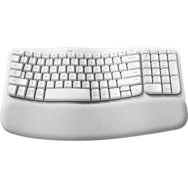 Teclado Ergonômico sem Fio Wave Keys, USB, Bluetooth, Branco, 920-012282, Logitech - CX 1 UN