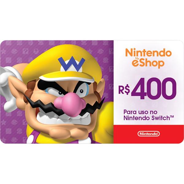 Gift Card GCMV Nintendo eshop cash R$ 400,00 Nintendo UN 1 UN