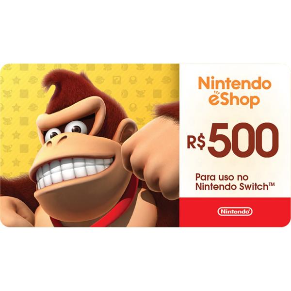 Gift Card GCMV Nintendo eshop cash R$ 500,00 Nintendo UN 1 UN