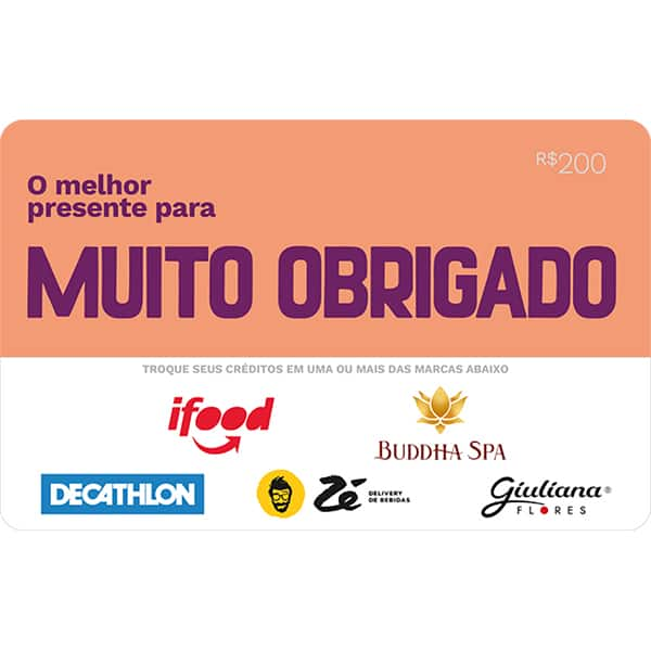 Gift Card S2B GCMV MUITO OBRIGADO 200BRL BLACKHAWK UN 1 UN