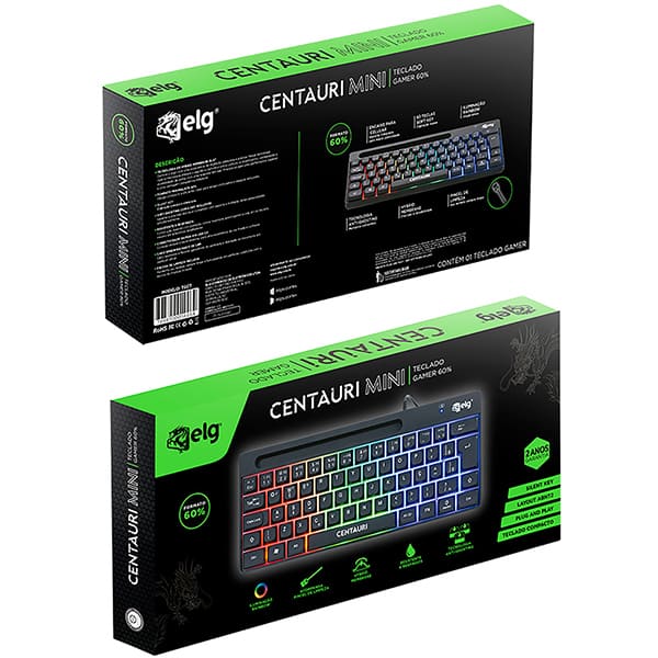 Teclado USB Gamer Centauri preto TGCT Elg CX 1 UN