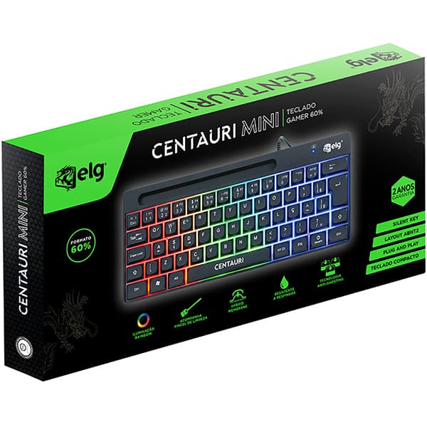 Teclado USB Gamer Centauri preto TGCT Elg CX 1 UN