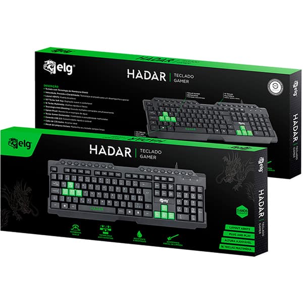 Teclado USB Gamer Hadar preto TGHD Elg CX 1 UN