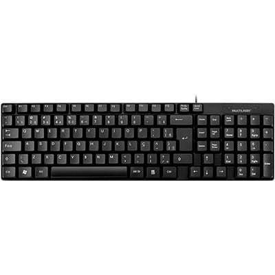 Teclado com fio USB ABNT2 Preto slim TC193 Multi - CX 1 UN