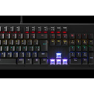 Teclado USB Gamer Mecânico USB, Switch Azul, GTM-01, 90007-01, X-zone - CX 1 UN