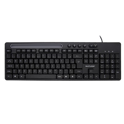 Teclado com fio USB ABNT2 Preto TC262 com suporte de smartphone Multi - CX 1 UN