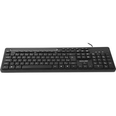 Teclado com fio USB ABNT2 Preto TC262 com suporte de smartphone Multi - CX 1 UN