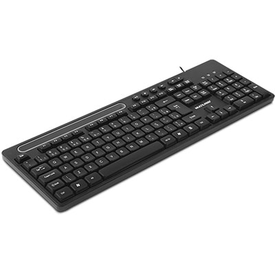 Teclado com fio USB ABNT2 Preto TC262 com suporte de smartphone Multi - CX 1 UN