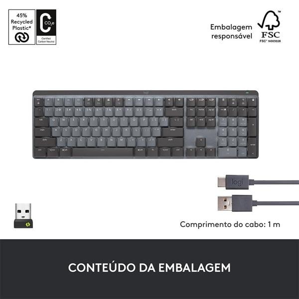 Teclado Mecânico sem fio MX Mechanical, 920-010760, Logitech - CX 1 UN