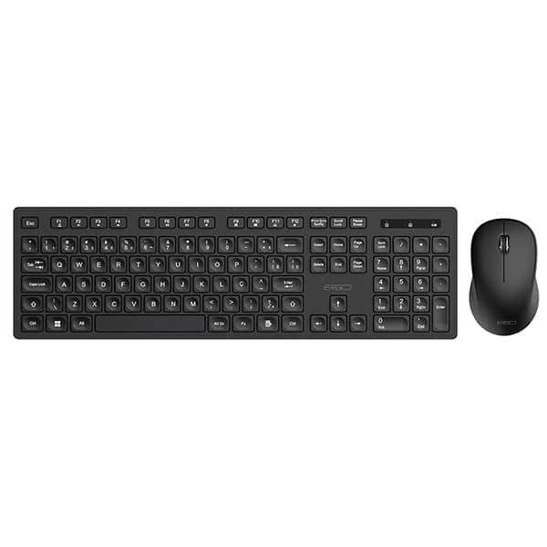 Kit Teclado e Mouse sem Fio, Wireless, Padrão ABNT2, Preto, KMW231B, Ergo - CX 1 UN