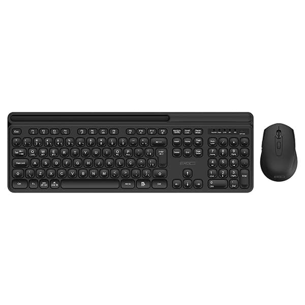 Kit Teclado e Mouse sem Fio, Wireless e Bluetooth, Padrão ABNT2, Preto, KMWB258B, Ergo - CX 1 UN