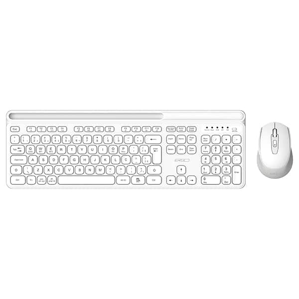 Kit Teclado e Mouse sem Fio, Wireless e Bluetooth, Padrão ABNT2, Branco, KMWB258W, Ergo - CX 1 UN