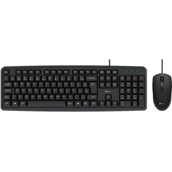 Teclado e Mouse com fio, Preto, KMF100, App-tech - CX 1 UN