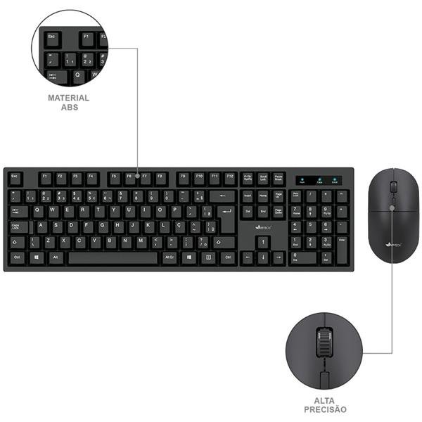 Kit wireless ( teclado / mouse), Preto, KMW100, App-tech - CX 1 UN
