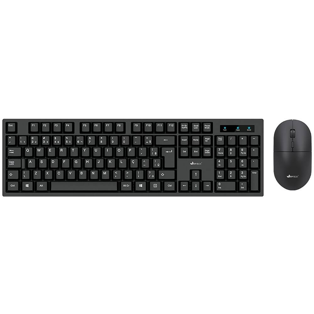 KIT TECLADO E MOUSE SEM FIO USB WIRELESS SLIM