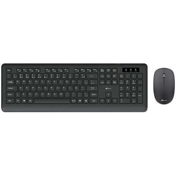 Kit Teclado e Mouse sem Fio, Wireless, Padrão ABNT2, Preto, KMW200, App-Tech - CX 1 UN