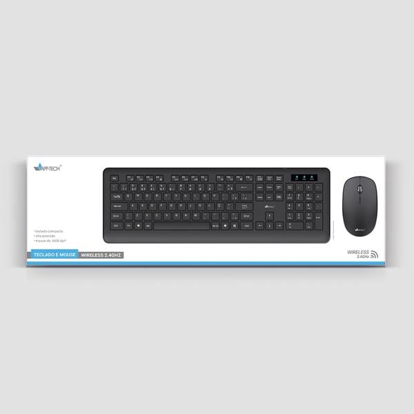 Kit wireless ( teclado / mouse), Preto, KMW200, App-tech - CX 1 UN