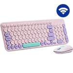 Kit Teclado e Mouse sem Fio, Wireless, Padrão ABNT2, Lilás, KMW278L, Ergo - CX 1 UN