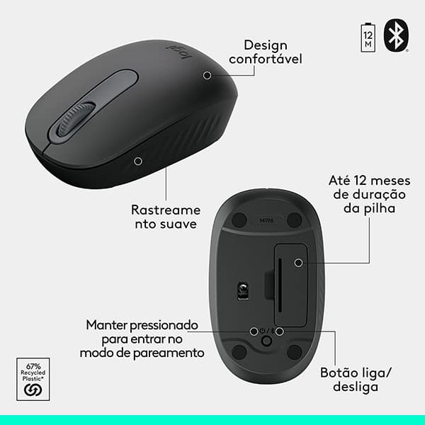 Teclado e Mouse sem fio, Bluetooth, MK250, Grafite, 920-013516, Logitech - CX 1 UN
