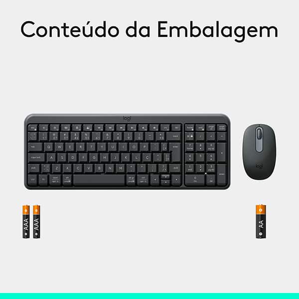 Teclado e Mouse sem fio, Bluetooth, MK250, Grafite, 920-013516, Logitech - CX 1 UN
