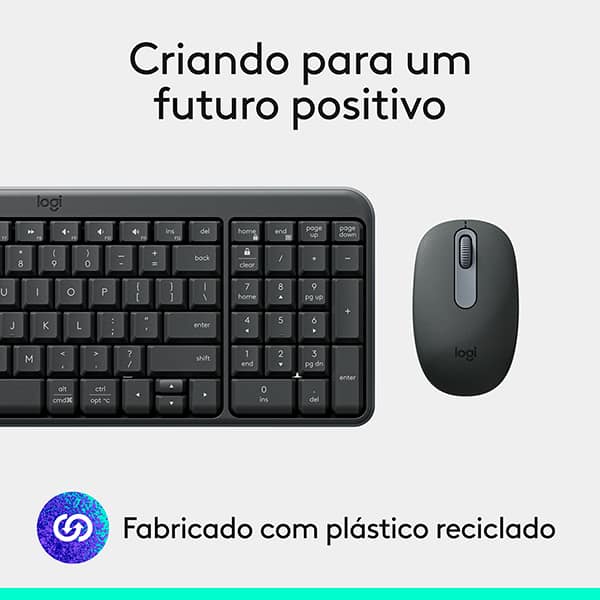 Teclado e Mouse sem fio, Bluetooth, MK250, Grafite, 920-013516, Logitech - CX 1 UN