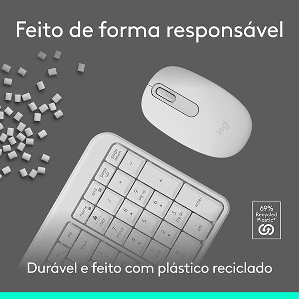 Teclado e Mouse sem fio, Bluetooth, MK250, Branco, 920-013517, Logitech - CX 1 UN