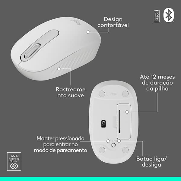 Teclado e Mouse sem fio, Bluetooth, MK250, Branco, 920-013517, Logitech - CX 1 UN