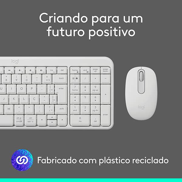 Teclado e Mouse sem fio, Bluetooth, MK250, Branco, 920-013517, Logitech - CX 1 UN