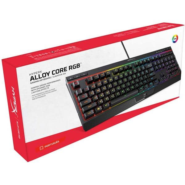 Teclado Gamer Alloy Core, RGB, USB, Design Compacto, Anti-Ghosting, Preto, 4P4F5A2, HyperX - CX 1 UN