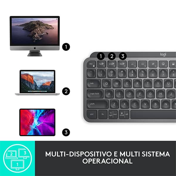 Teclado sem fio MX Keys Mini, Grafite, 920-010505, Logitech - CX 1 UN