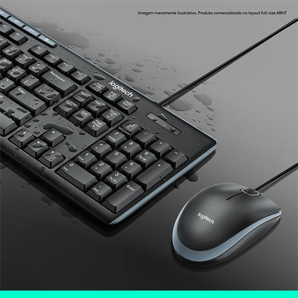 Kit multimidia (teclado/mouse) cinza MK200 920-002718 Logitech CX 1 UN
