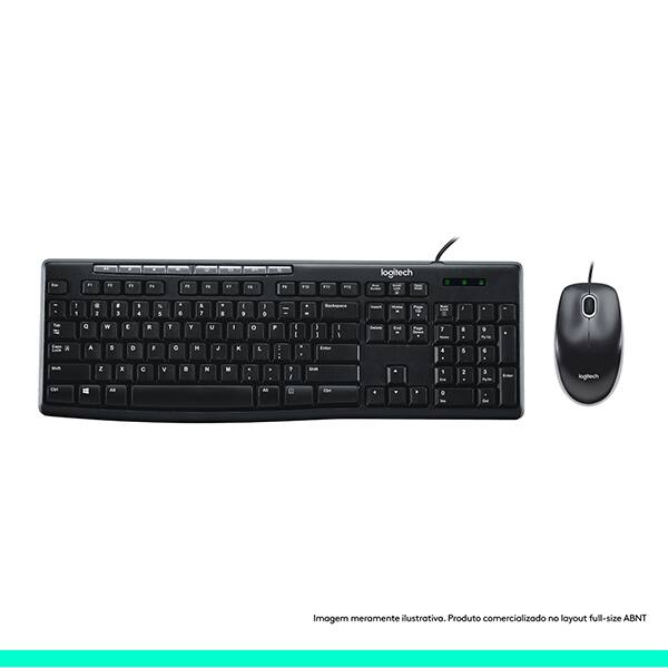Kit multimidia (teclado/mouse) cinza MK200 920-002718 Logitech CX 1 UN