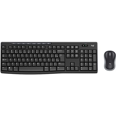 Kit wireless Combo Teclado e Mouse sem fio Logitech MK270 com Teclas de Mídia de Fácil Acesso, Conexão USB, Pilhas Inclusas e Layout ABNT2 CX 1 UN