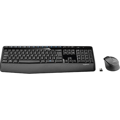 Kit wireless Combo Teclado e Mouse sem fio Logitech MK345 com Teclado com Apoio para as Mãos e Mouse Destro - Conexão USB, Pilhas Inclusas e Layout ABNT2 CX 1 UN