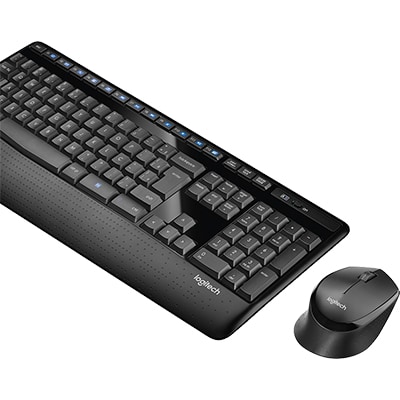 Kit wireless Combo Teclado e Mouse sem fio Logitech MK345 com Teclado com Apoio para as Mãos e Mouse Destro - Conexão USB, Pilhas Inclusas e Layout ABNT2 CX 1 UN