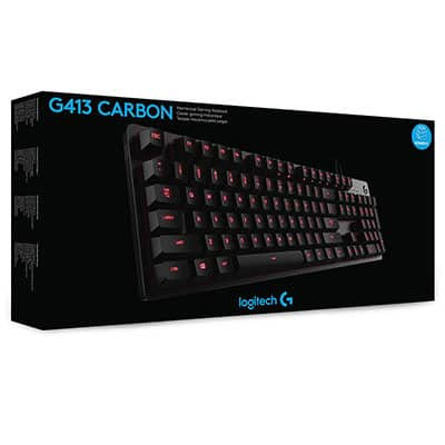 Teclado Mecânico Gamer Logitech G413, Carbon, Layout ABNT2, Iluminação Vermelha, USB Passthrough e Switch Exclusivo Romer-G, 920-009162 - CX 1 UN