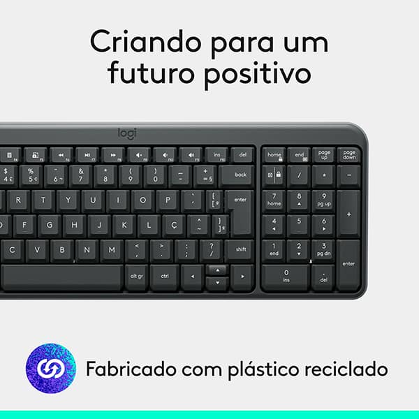 Teclado Sem Fio Logitech K250 Bluetooth com Conectividade Rápida e Fácil, Design Compacto, Teclado Numérico, Layout ABNT2, Teclas Resistentes a Derramamentos, Compatível com PC e Mac - Grafite CX 1 UN Teclado Sem Fio Logitech K250 Bluetooth com Conectividade Rápida e Fácil, Design Compacto, Teclado Numérico, Layout ABNT2, Teclas Resistentes a Derramamentos, Compatível com PC e Mac - Grafite CX 1 UN