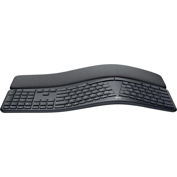 Teclado sem fio Logitech ERGO K860 com Layout Dividido, Suporte para Descanso de Pulso, Conexão Bluetooth e USB - Windows e Mac CX 1 UN