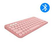 Teclado sem fio Logitech Pebble Keys 2 K380s com Conexão Bluetooth e USB Logi Bolt, Easy-Switch para até 3 dispositivos e Pilha Inclusa- Rosa CX 1 UN