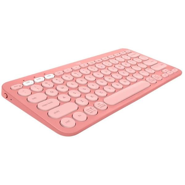 Teclado sem fio Logitech Pebble Keys 2 K380s com Conexão Bluetooth e USB Logi Bolt, Easy-Switch para até 3 dispositivos e Pilha Inclusa- Rosa CX 1 UN