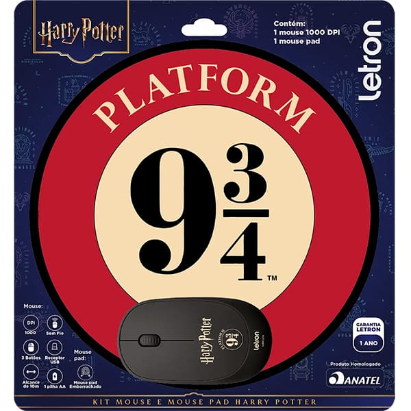 Kit Mouse + Mouse Pad Harry Potter 10509 Letron BT 1 UN