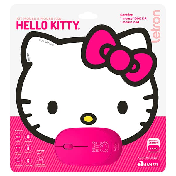 Kit Mouse + Mouse Pad Hello Kitty 10510 Letron BT 1 UN