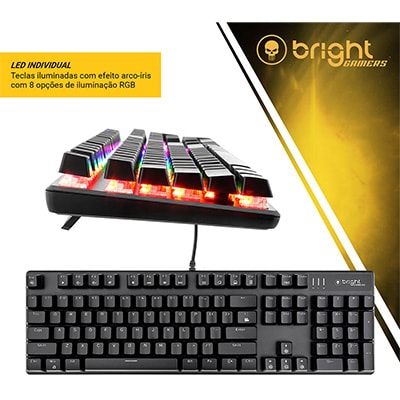 Teclado Gamer Basic mecânico, com switch azul, USB, GTC560,Bright - CX 1 UN