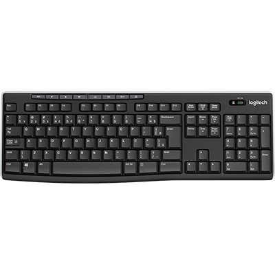 Teclado sem fio Logitech K270 com Teclas de Mídia de Fácil Acesso, Conexão USB, Pilhas Inclusas e Layout ABNT2 CX 1 UN