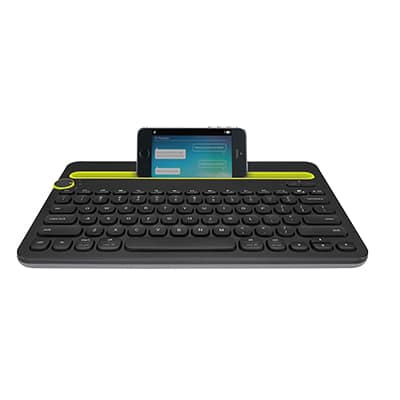 Teclado sem fio Logitech K480 com Suporte Integrado para Smartphone e Tablet, Conexão Bluetooth para até 3 dispositivos e Pilha Inclusa CX 1 UN