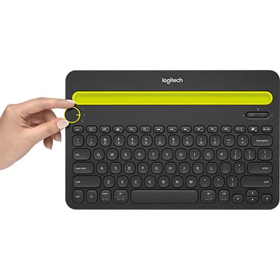 Teclado sem fio Logitech K480 com Suporte Integrado para Smartphone e Tablet, Conexão Bluetooth para até 3 dispositivos e Pilha Inclusa CX 1 UN