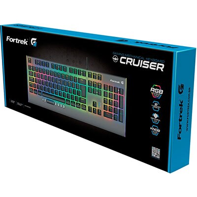 Teclado Gamer mecânico USB, RGB, Cruiser, Dark Grey, 70549, Fortrek - CX 1 UN