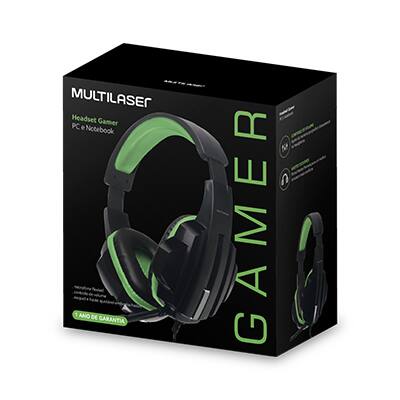 Headset gamer P2 preto/verde PH123 Multi UN 1 UN