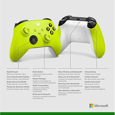 Controle sem fio Xbox, Eletric volt, QAU-00067, Microsoft - CX 1 UN