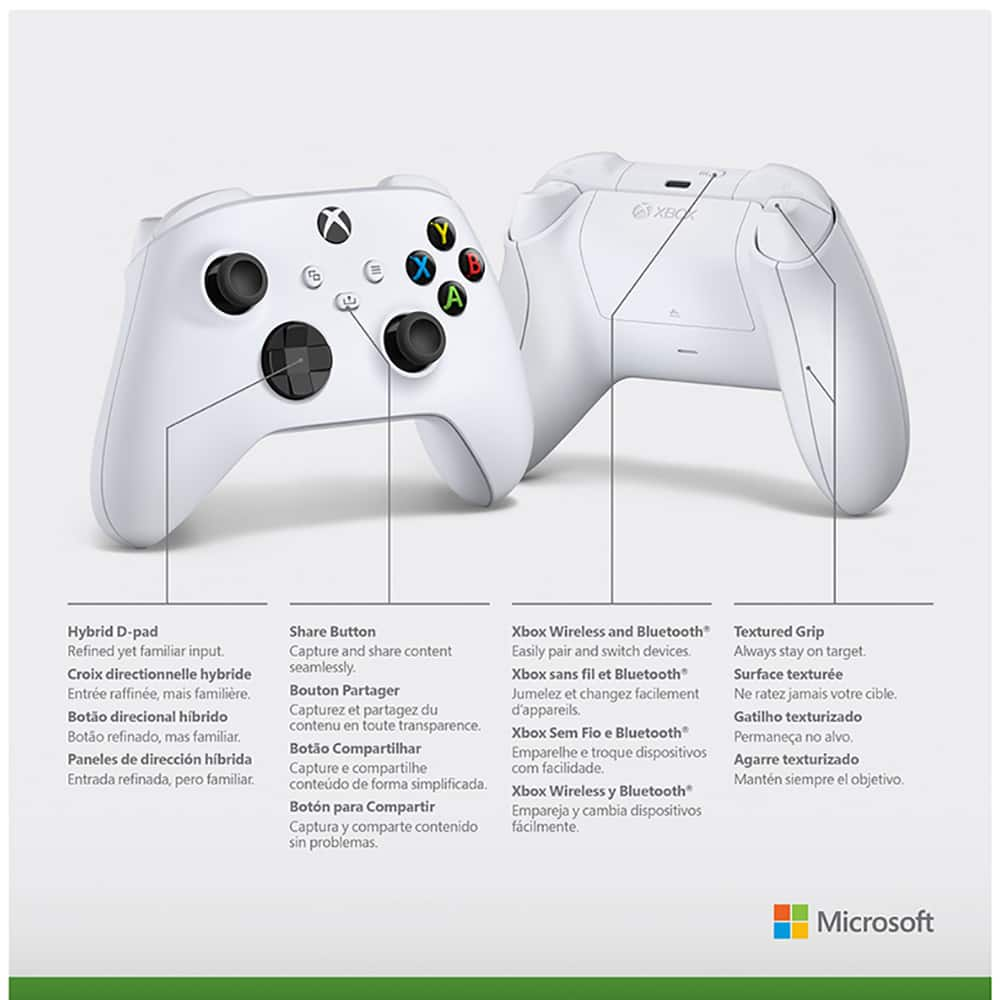 Controle sem fio Xbox + Cabo USB , Series preto, 1V8-00013, Microsoft - CX  1 UN - Gamers - Kalunga